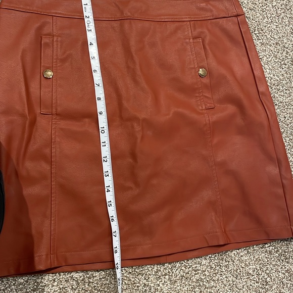 LOFT Copper Faux Leather Skirt Size 12 - Picture 8 of 8
